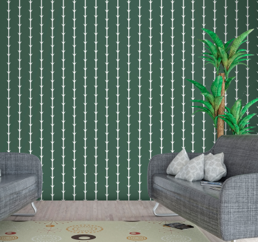 Geometric wallpaper with bamboo pattern design - TenStickers