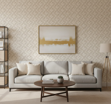 Geometric wallpaper with chic linear design - TenStickers