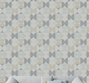 Geometric wallpaper with circular patterns - TenStickers