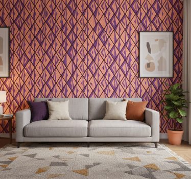 Geometric wallpaper with diamond pattern design - TenStickers
