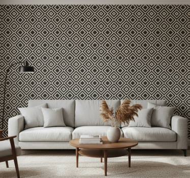 Geometric wallpaper with diamond pattern motif - TenStickers