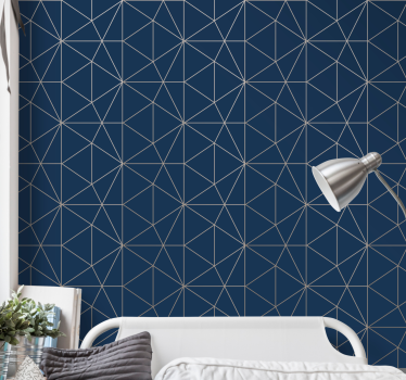 Geometric wallpaper with geometric line design - TenStickers