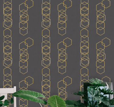 Geometric wallpaper with linear pattern design - TenStickers