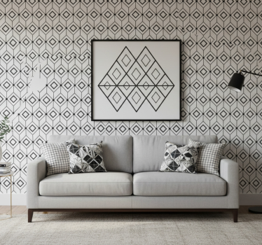 Geometric wallpaper with modern diamond shapes - TenStickers