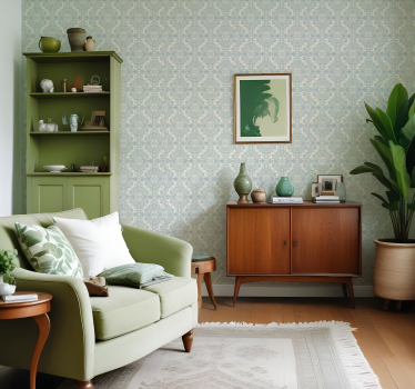 Green pattern baroque wallpaper - TenStickers