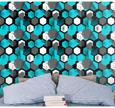 Geometric Honeycombs geometric wallpaper - TenStickers