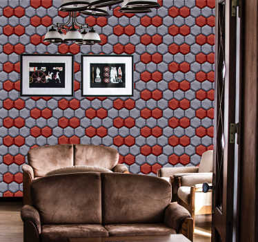 Hexagonal Harmony wallpaper geometric - TenStickers