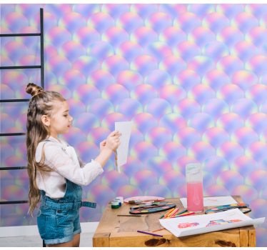 Iridescent Scales polka dots wallpaper - TenStickers