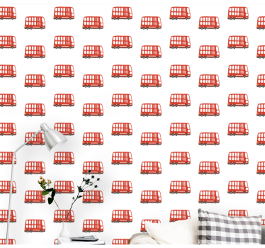 London bus pattern Country Wallpaper - TenStickers