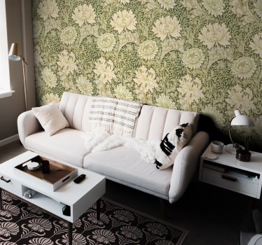 Modern style Chrysanthemum Vintage Wallpaper - TenStickers