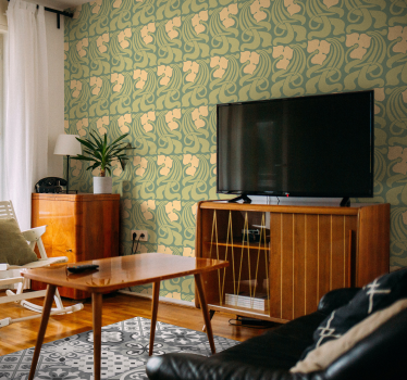 Modern style pattern floral wallpaper - TenStickers