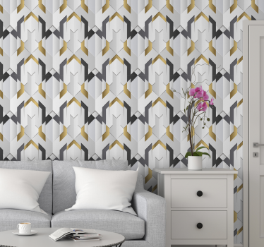 Pattern wallpaper gray triangles - TenStickers