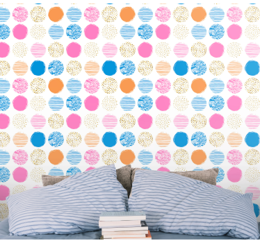 Patterned Circle Array polka dots wallpaper - TenStickers