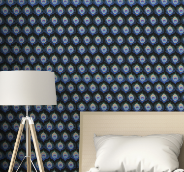 Peacock Feather Patterns birds in wallpaper - TenStickers