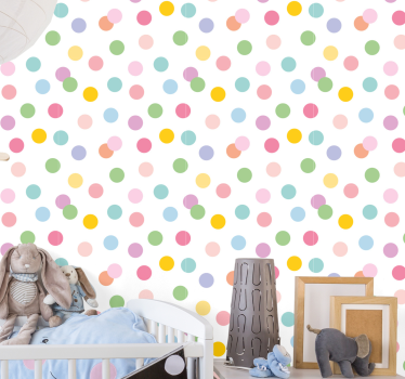 Playful Dot Pattern polka dots wallpaper - TenStickers