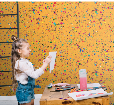 Polka dots wallpaper polka dot splatter design - TenStickers