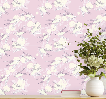 Rapid Avian Soar birds in wallpaper - TenStickers