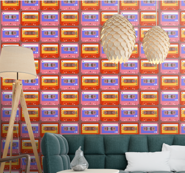Retro wallpaper retro cassette collection - TenStickers