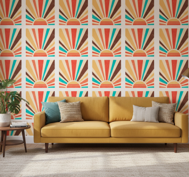 Retro wallpaper abstract vintage sunset - TenStickers