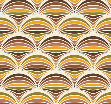 Retro wallpaper curved line design - TenStickers