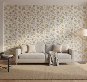 Rustic wallpaper decent light floral design - TenStickers
