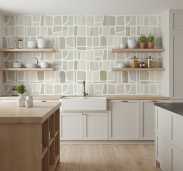 Rustic wallpaper geometric shapes in light tones - TenStickers