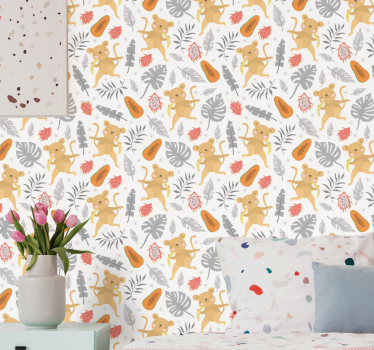 Safari Playtime birds in wallpaper - TenStickers