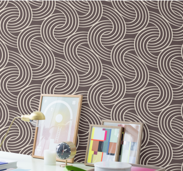 Spiral Line Pattern geometric wallpaper - TenStickers