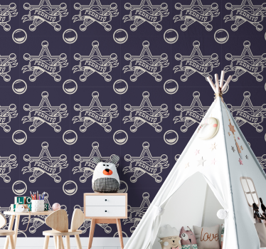 Star Badge Design retro wallpaper - TenStickers
