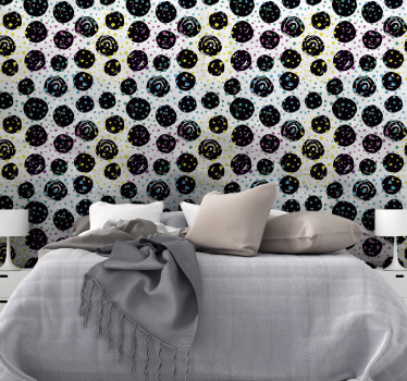 Stylish Dots Circle Pattern Wallpaper - TenStickers