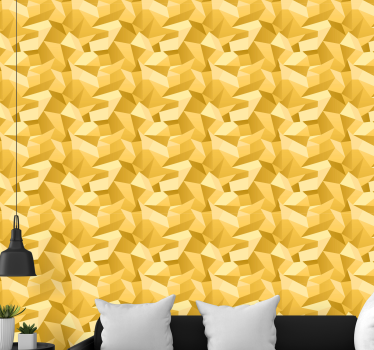 Textured Yellow Patterns geometric wallpaper - TenStickers