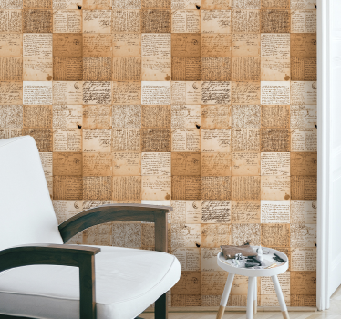Manuscript patterns retro wallpaper - TenStickers