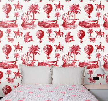 Vintage travel scenes retro wallpaper - TenStickers