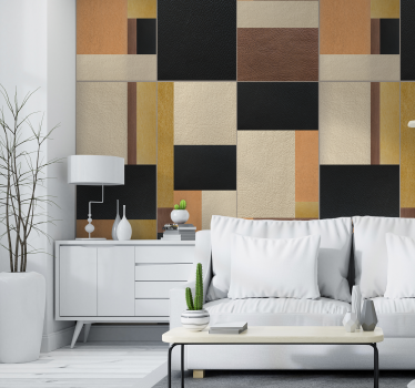 Wallpaper Leather mosaic - TenStickers