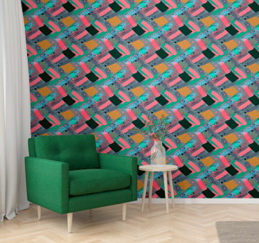 Wallpaper squares pattern fusion - TenStickers