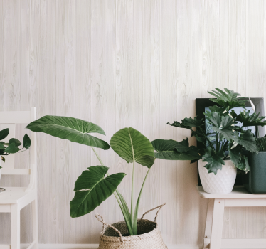 Rustic wood texture white wallpaper - TenStickers