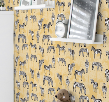 Zebra Motif wallpaper zebras - TenStickers