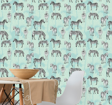 Zebra Patterns wallpaper zebras - TenStickers