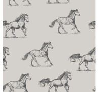 Grey simple pattern horses wallpaper