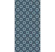Tile effect wallpaper in white and blue mosaic