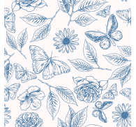 Butterflies wallpaper with floral design