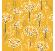 Trees pattern yellow wallpaper